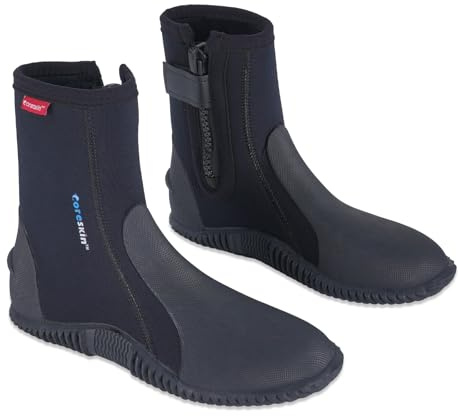 Coreskin Neoprene Dive Boots 5mm with Anti-Slip Sole for Water Sports, Scuba Diving, Snorkeling, Rafting, Kayaking, Windsurfing, Wakeboarding, and Canoeing (HDB5mm4)