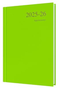 Collins 'Essentials' 12 Month Mid/Academic Year Planner, July 2025-July 2026 - ESSA51M.64-2526 -Day-to-Page Appointments Diary, A5 Hard Cover, Lime