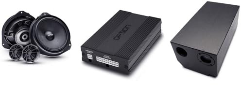 Option DSP Sondupgrade V2 compatible con FIAT Ducato Serie 8, amplificador DSP (6 canales), subwoofer pasivo específico del vehículo Rock-1 y altavoz frontal (Plug & Play)