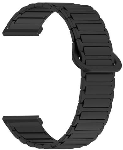 Blueshaweu Magnetisches Silikon-Uhrarmband – 18mm, 19mm, 20mm, 21mm, 22mm, 24mm – Verstellbares Ersatzarmband für Damen und Herren – Ganz magnetisch, einfach anzupassen