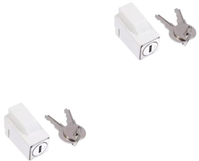 Lurrose 2pcs Window Safety Stopper Lock Adjustable Sliding Door Window Security Lock with Key -Theft for Home Office School Prevent Falls Ventilation