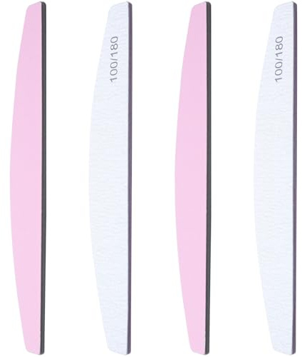 4Pcs Nail Files, Professional Nail Files 100/180/200/240 Grit Nails File | Double Sided Nails File for Natural and Acrylic Fingernail Buffer Block Manicure Tools Pet Grooming Tools