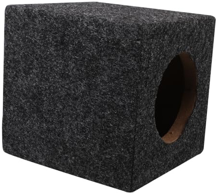 Mikinona Caja para Subwoofer Cuadrada para Coche Caja Acústica de Madera Resistente Fácil Instalación para Sistema de Audio Vehículo y Camión