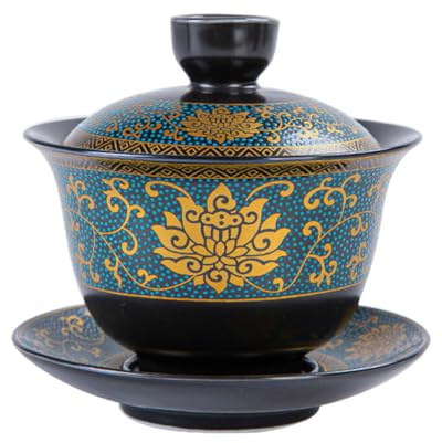 KICHOUSE Tazza Da Tè Vintage in Ceramica Ciotola Da Tè Classica Cinese Per Preparare Ai Fiori e Accessorio Pratico e Resistente Al Caldo