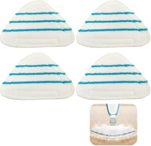 4 Pezzi Panni Ricambio Scopa a Vapore per Silvercrest, Microfibra Triangolare Pulizia Panni Universale per Ariete e Altra Marca, Panno Mop a Vapore per Pulizia del Pavimento, Lavabile in Lavatrice