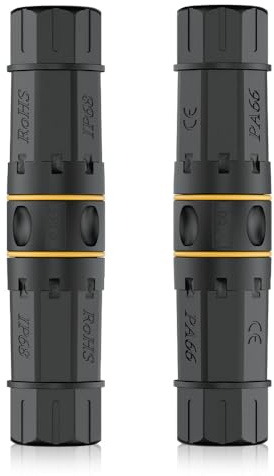 iwillink 10 Gbps Cat7 IP68 vattentät RJ45-koppling ethernet nätverkskabel anslutning, skärmad utomhus nätverksuttag för LAN/installationskabel, 2 stycken