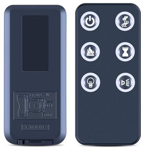 Snrigw Replacement Remote Control for Truflame Wall Mounted Electric Fire | for White Flat Glass Led Wall Mounted Electric Fire, Sensitive, Fully Functional, Batteries Not Included