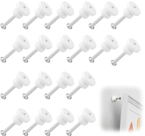 Clavos de pared para 20 unidades, ganchos invisibles, ganchos de pintura sin perforación, enganche, marco cuadrado, clavos de acero plateado para cuadros de pared para colgar fotos de boda, pinturas