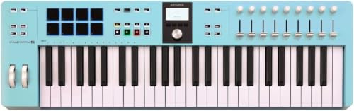 Arturia KeyLab Essential mk3 Tastatur-Controller mit 49 Tasten, Aquamarin | Scale Chord and Arpeggiator modes, deep DAW integration, 2000 Analog Lab V presets, RGB-backlit velocity and pressure pads