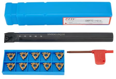 URPIZY SNR0016Q16 CNC Innengewinde-Drehmeißel 16mm mit 10x Wendeplatte 16IR AG60, Legierungsstahl Werkzeughalter für Drehmaschine, Bohrung ab 19mm