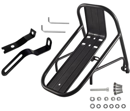 QUXVUIS Bicycle Front Rack High Strength Aluminum Offers Long Lasting Usage Balancing Weight And Durability Shopping Bags Bicycle Front Luggage Shelf Bike Carrier Panniers