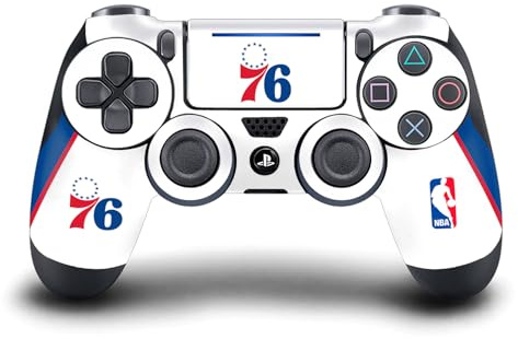 Head Case Designs Officially Licensed NBA White Design Philadelphia 76ers Logo Vinyl Sticker Gaming Skin Decal Cover Compatible With Sony PlayStation 4 PS4 DualShock 4 Controller