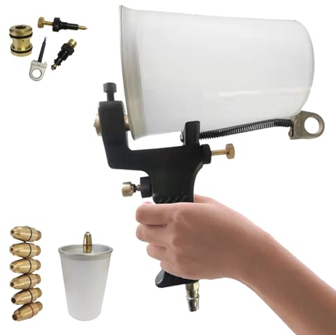 Pistola pulverizadora de gel de mano, taza de 1000 ml con 6 boquillas, boquilla de aire ajustable para resina, yeso, revestimiento de bricolaje