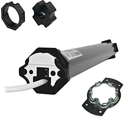 Selve® SP 2/10 hochwertiger Rolladenmotor inkl. Einbruchschutz durch patentierte SecuBlock®, Motorlager, Anschlusskabel und SW 60 Adapter/Mitnehmer. (SP 2/10 ohne SecuBlock)