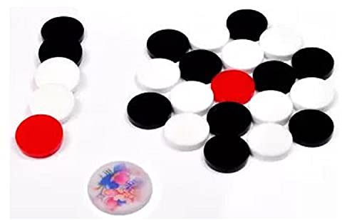 Pam Herbals Professional Carrom Board Coins Set – 24 Acrylic Coins (6mm) with 2 Strikers, Smooth Play for Competitive Carrom Games