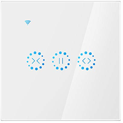 FORNORM Commutateur de volet roulant WiFi eWeLink, interrupteur tactile pour stores de rideau de porte de garage par Alexa/Google Home, WiFi 2,4 GHz/réglage de la minuterie de 2 minutes/fil neutre