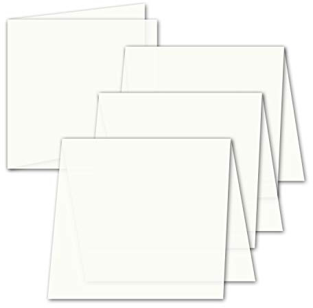 50x Falt-Einleger für quadratische Doppel-Karten - transparent - 150 x 300 mm (150 x 150 mm gefaltet) - von GUSTAV NEUSER