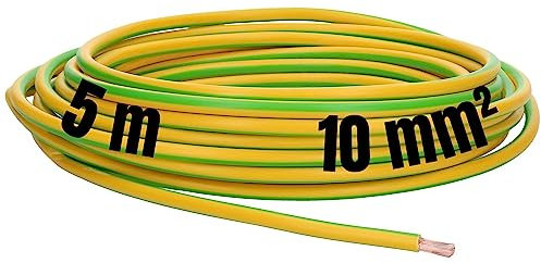 5 m Lapp 4520005 H07V-K 10 mm² verde-giallo, cavo di messa a terra, cavo di cablaggio, cavo flessibile, cavo singolo in PVC, cavo 10 mm2, cablaggio