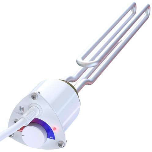 HOTTECH - Electric Immersion Heater GR for Boiler, Electric Water Heater with Thermostat, Heating Element with Water Temperature Controller - 230 V, 3000 W, 6/4, White