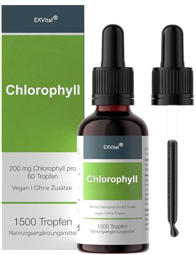 Liquid Chlorophyll aus Alfalfa - hochdosiert & ohne Konservierungsstoffe - 200 mg natürliches Chlorophyll pro Tagesdosis- 100% vegan & in Deutschland hergestellt - 50 ml Chlorophyll Tropfen