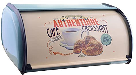 Linsition Boîte à Pain en métal - Vintage - pour Le Rangement du Pain et des Biscuits - 34,5 x 23 x 14,5 cm