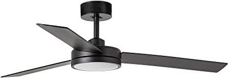 Faro BARTH Schwarzer Deckenventilator mit 3 Flügeln und LED-Licht