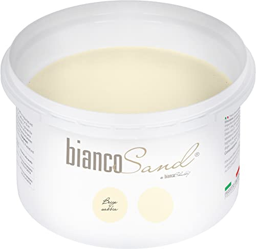 SANDIGE EFFEKT KREIDEFARBE FÜR WÄNDE UND OBJEKTE - biancoSand Beige Sabbia - Dekorieren und Erneuern Sie Ihr Zuhause leicht (1 Liter)