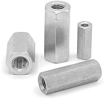 NOLDAR | Dadi esagonale di giunzione in acciaio inox. Dadi di accoppiamento. Manicotti M8 x 30 mm (20 pezzi)