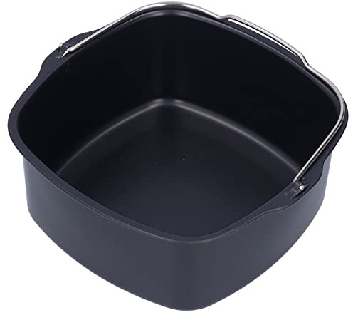 Moule à Gâteau Carré, Seau à Gâteau Panier à Gâteau Fournitures de Cuisson Accessoires pour Friteuse à Air, Peut également être Utilisé comme Friteuse en Fer pour(18cm)