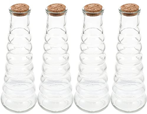 4 Stück Sandmalerei Flasche Selber Machen Klare Flaschen Mit Korken Zauberstab Dekorative Wunschflasche Leere Miniflasche Glasgefäß Mit Korkdeckel Glasflasche Holz Trinkflasche