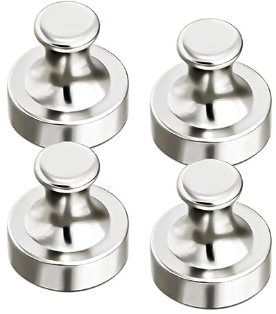 MagnaMagnet Starke Magnete für Magnetwand, Kühlschrankmagnete, Whiteboard-Magnete, vernickelte Neodym-Magnete aus Stahl für Küche, Büro, Schule, 4 Stück