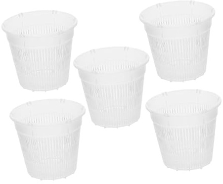 CAXUSD 5 Piezas Macetas De Vivero Transparentes para Orquídeas Macetas De Plástico Orificio De Drenaje