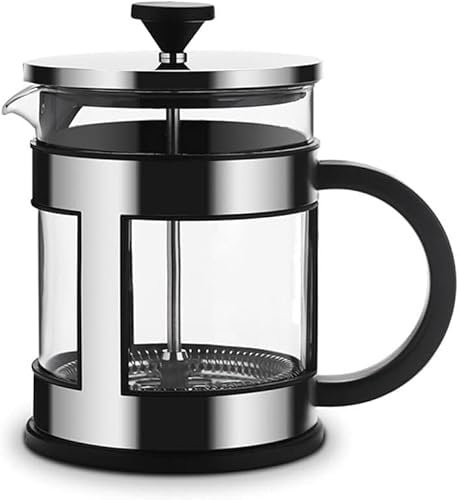Caffettiera a pressione, Caffettiera, Caffettiera, Caffettiera, Caffettiera a pressa francese, Stantuffo in acciaio inossidabile con filtri Pressa for caffè francese Caffettiera in vetro resistente al