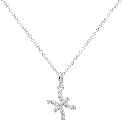 Amberta Collier Signe du Zodiaque en Argent Sterling 925 avec Zircone pour Femme - Collier Astrologique en Argent: Signe Astrologique Poissons