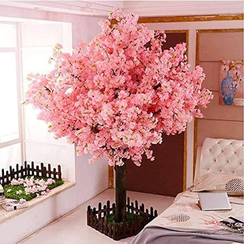 Qiang Künstlicher Kirschblütenbaum,Künstlicher Sakura-Baum, Lebensechte Blätter Und Echte Holzstiele,Atemberaubende Nachbildung Einer Pflanze Für Inneneinrichtung,Round-1.8m*1.5m