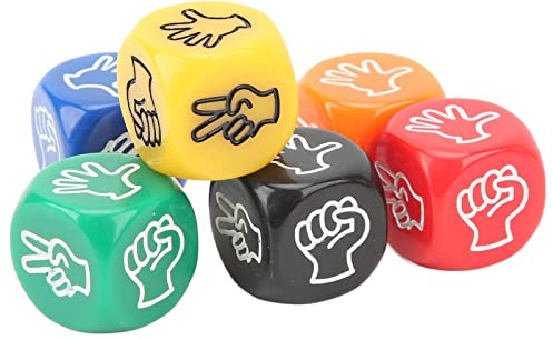12 Stück Finger-Ratespiel-Würfel, 6-seitig, 6 Farben, 20 Mm, Stein, Papier, Schere, Spielwürfel Erwachsene, Kinder, Familienfeier