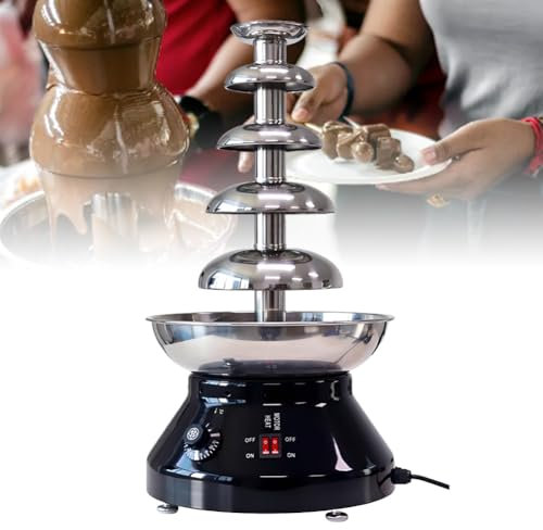 Fontana per fonduta di cioccolato commerciale, macchina per fontana di cioccolato a 5 livelli con controllo della temperatura, macchina per sciogliere il formaggio riscaldata, per attrezzature B