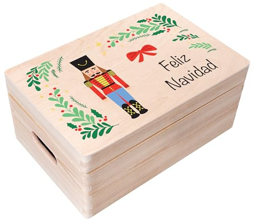 Creative DECO Caja Regalo para Navidad Personalizado - Cascanueces | Regalo Original de Madera | Texto Personalizado Deseado Idea de Regalos Navideños | Para Mujeres, Hombres y Parejas