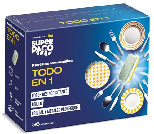 Lavavajillas máquina pastillas todo en 1 Dia Super Paco 36 uds.