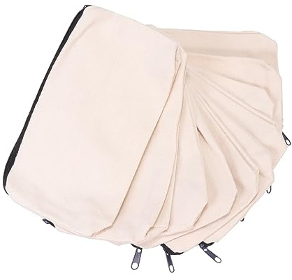 Astuccio in Tela Cerniera Beige, 21x11x0,5cm, 10 Pezzi | Scuola e Zaino, Portamonete per Contanti e Carte, Utile per Accessori Trucco