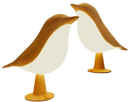 CATAVANA - Lot de 2 Lampes de Nuit Tactiles Oiseau - Rechargeables USB - LED - 6W, 3 Couleurs Ajustables (3000K-6000K) - Variateur d’Intensité - ABS+PC - Autonomie 8-10h - Non Étanche - Blanc