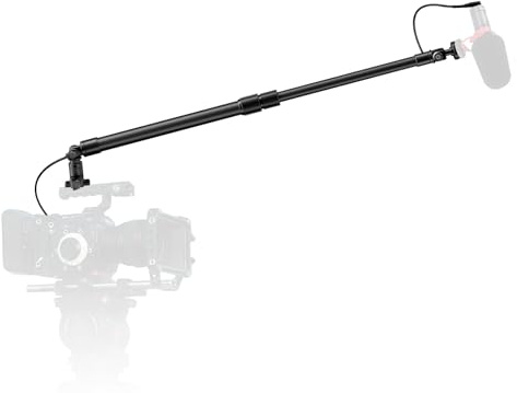 NEEWER Mikrofon Tonangel aus Kohlefaser, 44–92cm ausziehbar Microphone Boompole, Mic Arm mit integriertem 3,5mm TRS Kabel (Stecker auf Buchse), NATO Rail, Cold Shoe Mount, 180° Neigung max. 500g, BP01