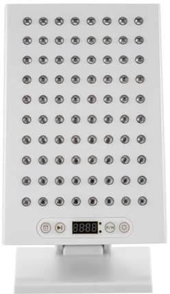 Lámpara de luz roja, luz infrarroja cercana con 80 ledes de chip doble, 660 nm y 850 nm, función de temporizador, soporte ajustable 90°, para alivio corporal y salud de la piel
