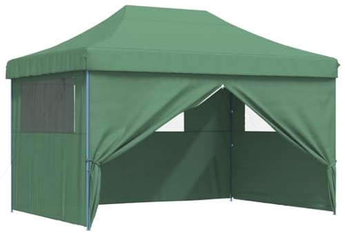 Festnight Tendone da Esterno, Gazebo Esterno, Tendoni da Esterno, Tendone per Feste Pieghevole Pop-Up con 4 Pareti Verde