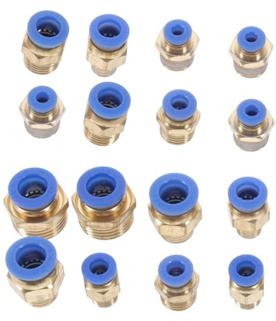 SHINEOFI Raccords Pneumatiques Rapides Droits pour Tuyaux Air Connecteurs Abs et Cuivre Étanches sans Fuite Adaptés Compresseur Outils Pneumatiques Installation Facile