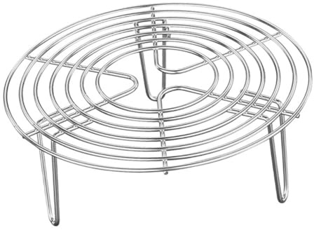 Gadpiparty Edelstahl Dampfgarer Einsatz Rund Steamer Rack Füße Mehrzweck Dämpfeinsatz Backen Kochen Dünsten für Reis Gemüse und Eier Küche Zubehör