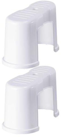 HOLIDYOYO Lot de 2 Tabourets de Toilette en Plastique Épais Antidérapants Marchepieds Compacts Blancs pour Wc Accessoires Pratiques de Salle de Bain Adaptés à Toute la Famille