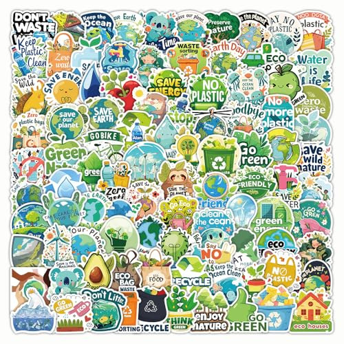 Environmental Stickers for Laptop(200 PCS),Gift for Children Teens Adults Girl Boys,Save Planet Earth Aesthetic Waterproof Stickers for Skateboard,Scrapbook,Bike,Phone,Computer,Luggage Water Bottle