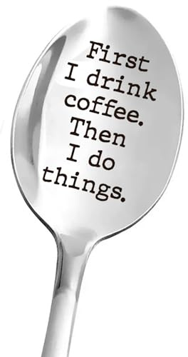 Engraved Stainless Steel Coffee Spoon - Unique Coffee Lovers Gift