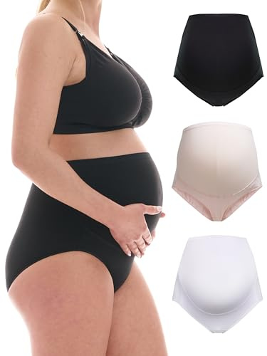 Herzmutter Culotte de Grossesse - sous-vêtements maternité - Culotte maternité Femme - Slip pour Femmes Enceintes - Coton Extensible - 5100